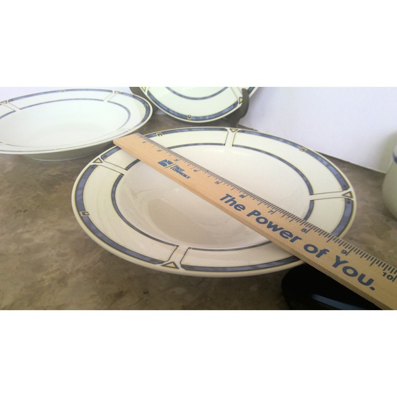 DOMESTIC Vienna Blue Porcelain Bowls Set of 3 Soup Pasta Dishes White Blue - Picture 4 of 4